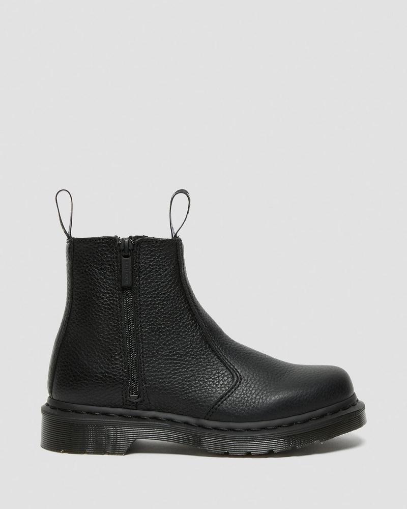 Dr Martens 2976 Læder Lynlås Chelsea Støvler Dame Sort | DK 108OKI